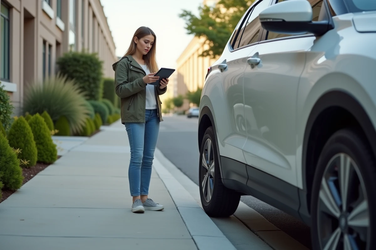 Jeune femme utilisant une tablette près d